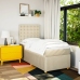 Cama box spring con colchón tela color crema 80x200 cm