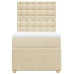 Cama box spring con colchón tela color crema 80x200 cm