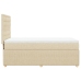 Cama box spring con colchón tela color crema 80x200 cm
