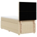 Cama box spring con colchón tela color crema 80x200 cm