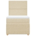 Cama box spring con colchón tela color crema 90x190 cm