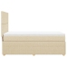 Cama box spring con colchón tela color crema 90x190 cm