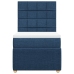 Cama box spring con colchón tela azul 90x190 cm