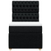 Cama box spring con colchón tela negro 90x190 cm