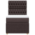 Cama box spring con colchón tela marrón oscuro 90x190 cm