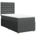 Cama box spring con colchón tela gris oscuro 90x190 cm