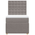 Cama box spring con colchón tela gris taupe 90x190 cm