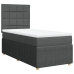 Cama box spring con colchón tela gris oscuro 90x200 cm