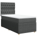 Cama box spring con colchón tela gris oscuro 100x200 cm