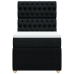 Cama box spring con colchón tela negro 100x200 cm