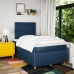 Cama box spring con colchón tela azul 120x190 cm