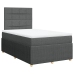 Cama box spring con colchón tela gris oscuro 120x190 cm