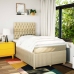 Cama box spring con colchón tela color crema 120x190 cm
