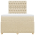 Cama box spring con colchón tela color crema 120x190 cm