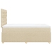 Cama box spring con colchón tela color crema 120x190 cm