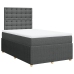 Cama box spring con colchón tela gris oscuro 120x190 cm