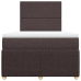 Cama box spring con colchón tela marrón oscuro 120x200 cm