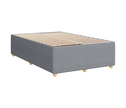 Cama box spring con colchón tela gris claro 120x200 cm