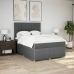 Cama box spring con colchón tela gris oscuro 140x190 cm