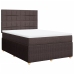 Cama box spring con colchón tela marrón oscuro 140x190 cm