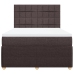 Cama box spring con colchón tela marrón oscuro 140x190 cm