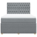 Cama box spring con colchón tela gris claro 140x190 cm