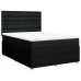 Cama box spring con colchón tela negro 140x190 cm