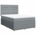 Cama box spring con colchón tela gris claro 140x200 cm