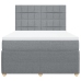 Cama box spring con colchón tela gris claro 140x200 cm