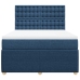 Cama box spring con colchón tela azul 140x200 cm