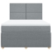 Cama box spring con colchón tela gris claro 160x200 cm