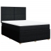 Cama box spring con colchón tela negro 160x200 cm