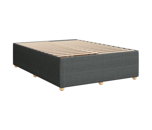 Cama box spring con colchón tela negro 160x200 cm