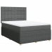 Cama box spring con colchón tela gris oscuro 160x200 cm