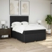 Cama box spring con colchón tela negro 160x200 cm