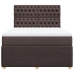 Cama box spring con colchón tela marrón oscuro 160x200 cm