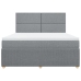 Cama box spring con colchón tela gris claro 180x200 cm