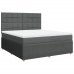 Cama box spring con colchón tela gris oscuro 180x200 cm