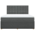 Cama box spring con colchón tela gris oscuro 180x200 cm