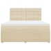 Cama box spring con colchón tela color crema 180x200 cm