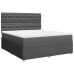 Cama box spring con colchón tela gris oscuro 180x200 cm
