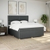 Cama box spring con colchón tela gris oscuro 180x200 cm