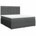 Cama box spring con colchón tela gris oscuro 180x200 cm