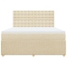 Cama box spring con colchón tela color crema 180x200 cm