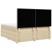 Cama box spring con colchón tela color crema 180x200 cm