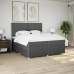 Cama box spring con colchón tela gris oscuro 200x200 cm