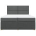 Cama box spring con colchón tela gris oscuro 200x200 cm