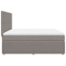Cama box spring con colchón tela gris taupe 200x200 cm