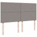 Cama box spring con colchón tela gris taupe 200x200 cm