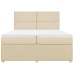Cama box spring con colchón tela color crema 200x200 cm